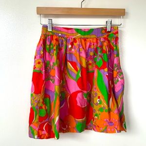 🌈 True Vintage Handmade Psychedelic Floral Skirt - 60s 70s Hippie